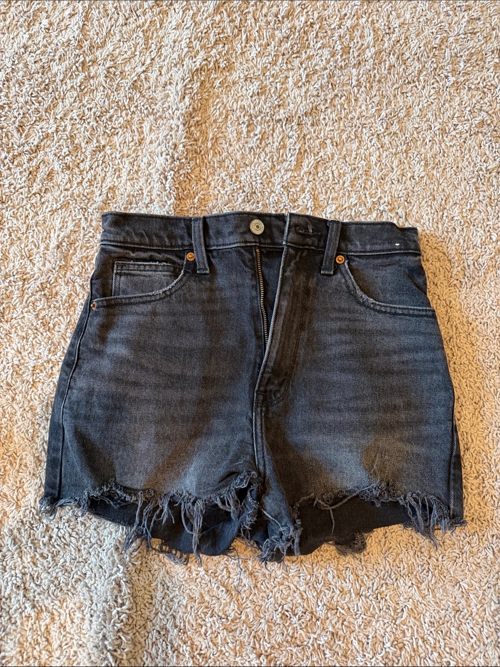 Abercrombie & Fitch Black Distressed Denim Cutoff Shorts